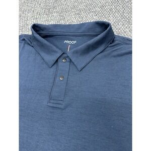 Proof Men's Medium Snap Polo Shirt Wool Blend Huckberry 72 Hour Blue